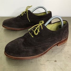 Boden Suede Brogue Wingtip Lace Up Loafers